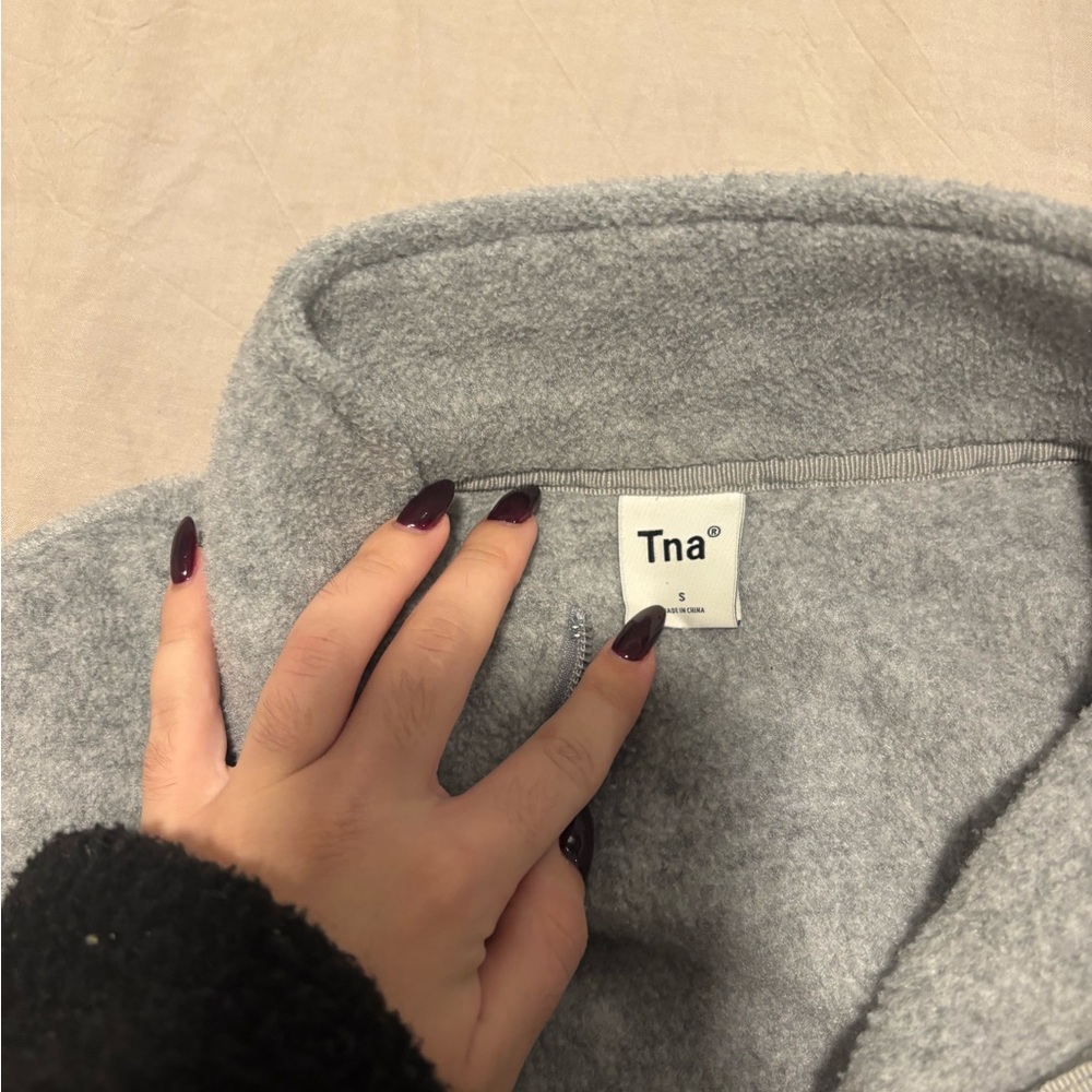 TNA Light Gray Zip-Up women’s Sweater - Picture 3 of 3